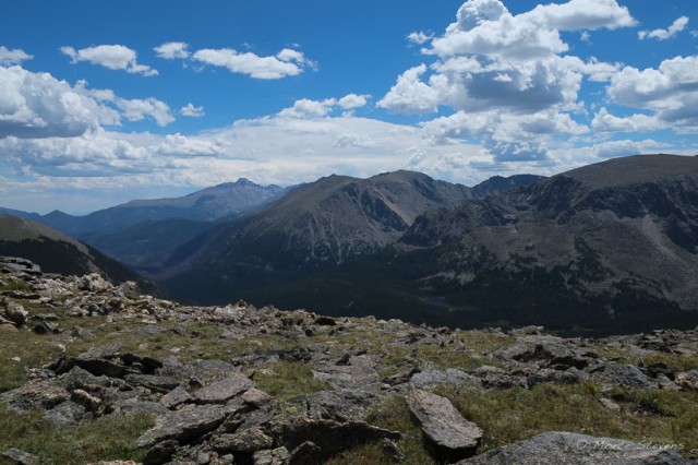 That's Longs Peak in the distance at 14,259 feet in elevation.