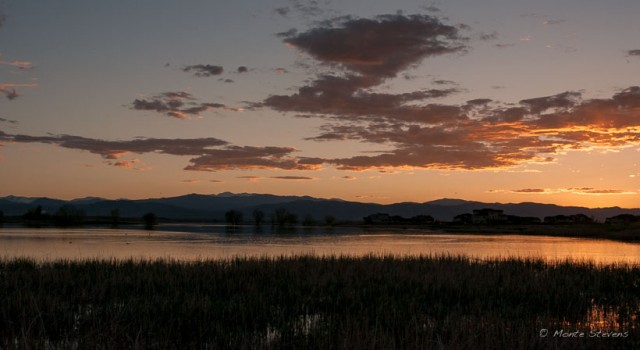 Sunset over Timnath Reservoir