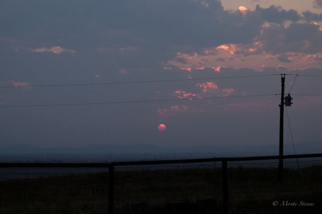 Smoky Sunset at the Prairie House