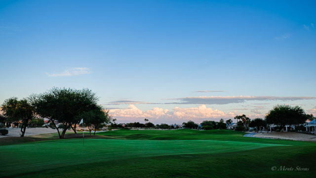 Evening sunset on the golf course