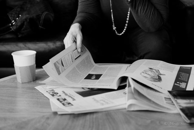 Morning coffee and paper