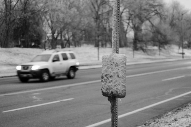 Cold Morning at the Bus Stop 