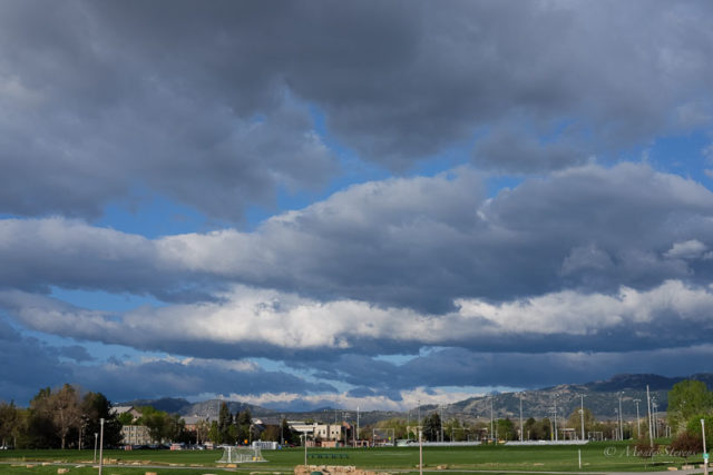 Looking west towards the mountains from the campus bus stop