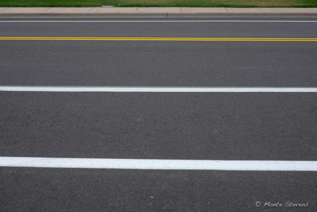 Newly painted lines on our street