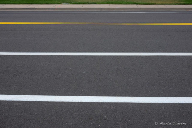 Newly painted lines on our street