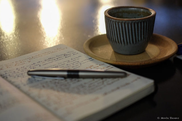 Morning mocha with my journal and fountain pen.